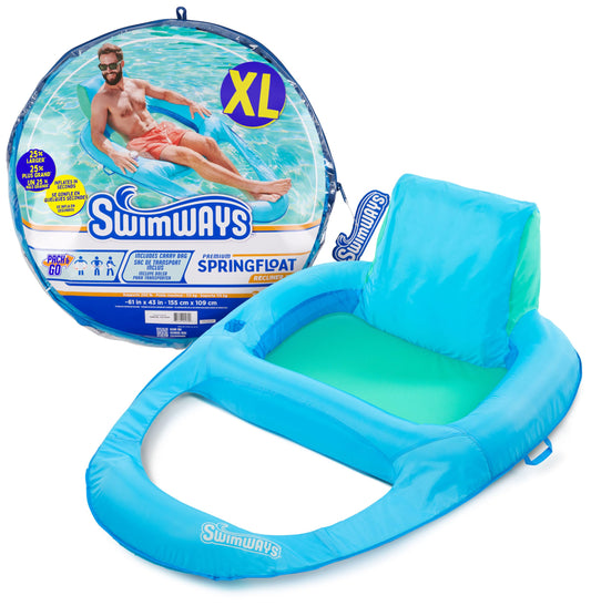 SwimWays Spring Float Premium XL Recliner Chair, Inflatable Pool Floats Adult with Fast Inflation, 25% Larger Than Recliner, Supports Up to 300 lbs 🍁 All In One Marketplace Canada