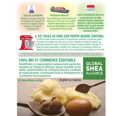 Shea Butter Organic Unrefined 100% Pure Grade A 1 KG 2.2 LBS - Available at All In One Marketplace Canada