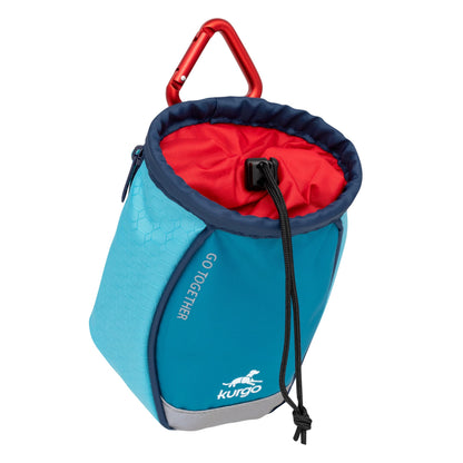 Kurgo Dog Training Treat Pouch Bag, Treat Bags for Dogs, Portable Pet Pocket Waist Clip Bag, Reflective Snack Bag for Pets, Includes Clip and Carabiner, Go Stuff-it Bag, Coastal Blue Kurgo