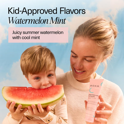 Boka Fluoride Free Toothpaste, Nano Hydroxyapatite, Training Toothpaste - Watermelon Mint Flavor, 4 Fl Oz (113g) 1Pk