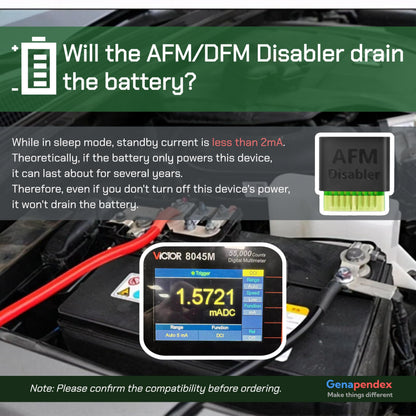Genapendex AFM/DFM Disabler for 2007-2022 Silverado 1500 Sierra 1500 5.3L 6.2L Engines,Plug & Play GM Truck/SUV DOD Disabler.