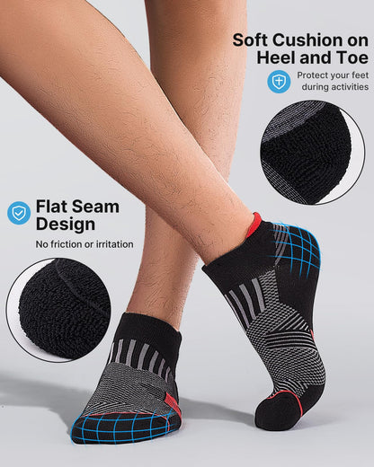 Niorasen Mens Low Cut Ankle Socks, Moisture Wicking Cotton Casual Short Socks, Breathable ＆ Comfy, 6 Pairs, Multicolor, 9-12 - Available at All In One Marketplace Canada