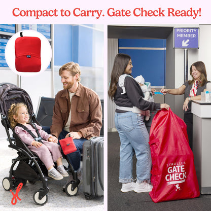 J. L. Childress Gate Check Air Travel Bag for Standard and Double Strollers, Red J.L. Childress