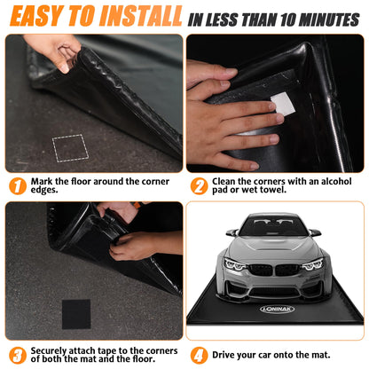 Loninak Garage Floor Mat 7'9"x18' Garage Containment Mat for Winter Garage Floor Protection Mat for All Seasons Garage Water Barrier Snow Melting Mat Middle Size Cars 🍁 All In One Marketplace Canada