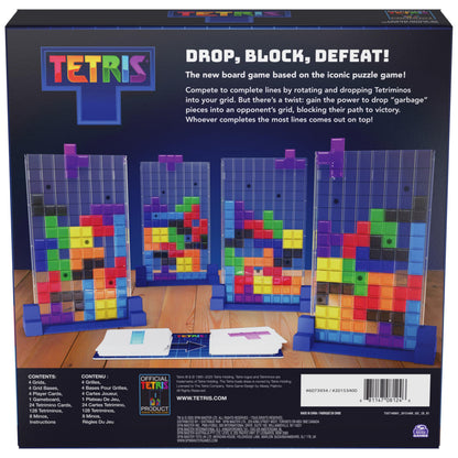 Spin Master Games, Tetris: The Board Game, Play the Classic Puzzle Game Tetris in Real Life, Multiplayer Head-to-Head Puzzle Challenge, 2-4 Players, for Ages 8 & Up Spin Master Games