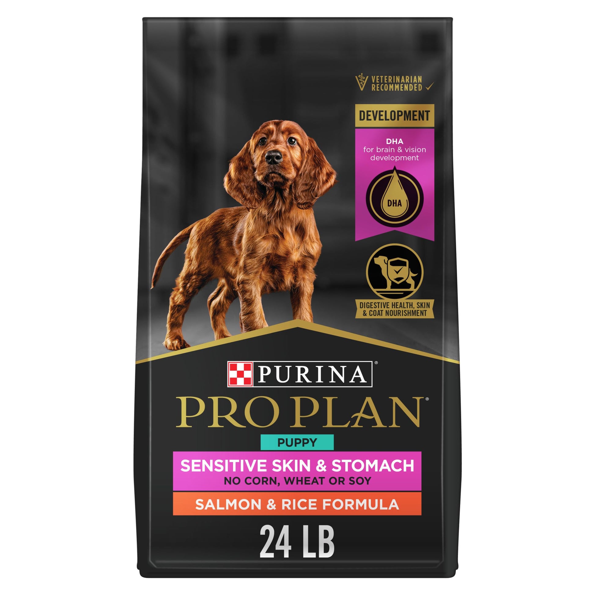 Purina Pro Plan Dry Puppy Food, Development Sensitive Skin & Stomach Salmon & Rice - 10.9 kg Bag (1 Pack) Pro Plan
