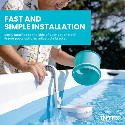 INTEX 28000E Deluxe Wall Mount Pool Cleaning Surface Skimmer for Above Ground Pools