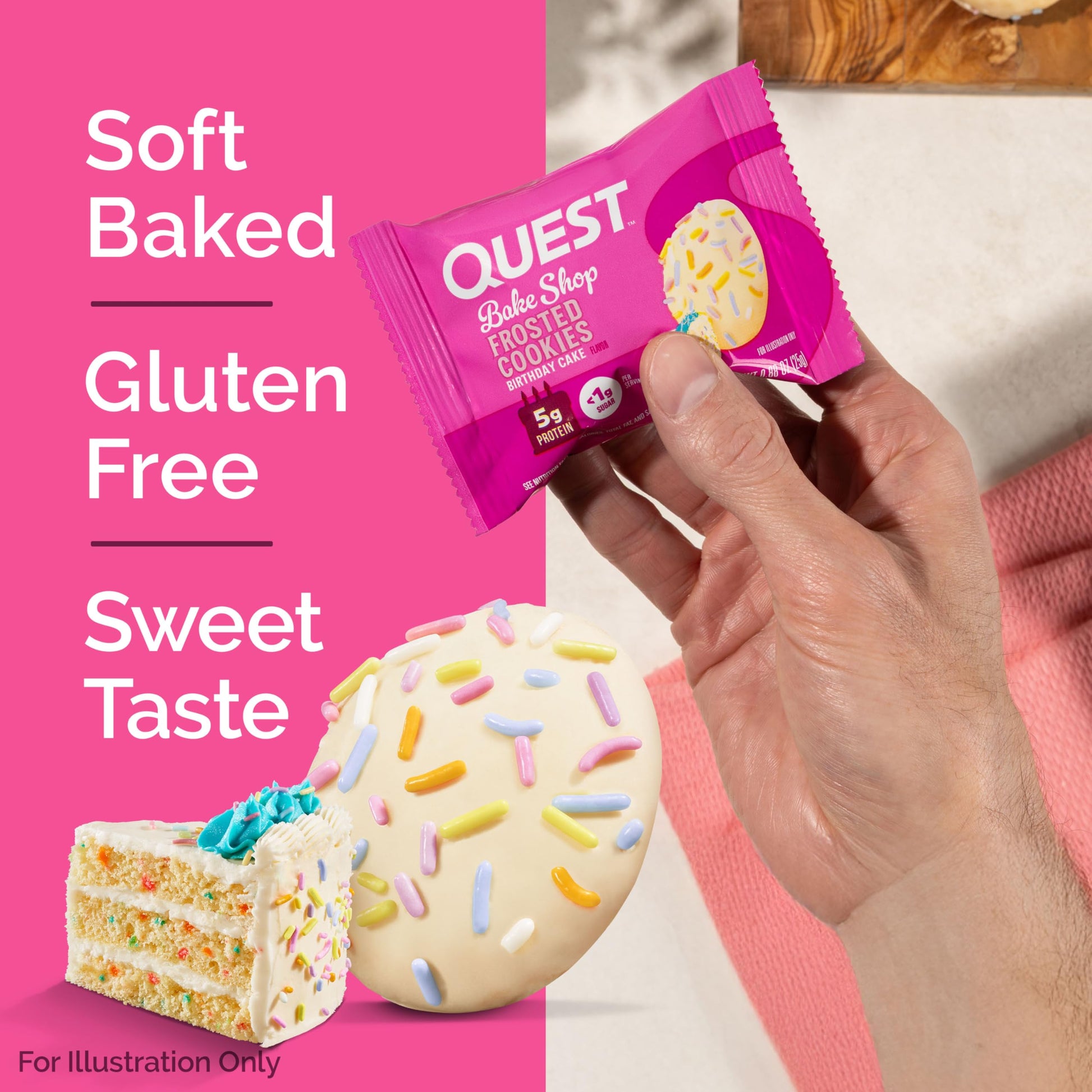 Quest Frosted Cookie Birthday Cake Protein Treats - Box of 8