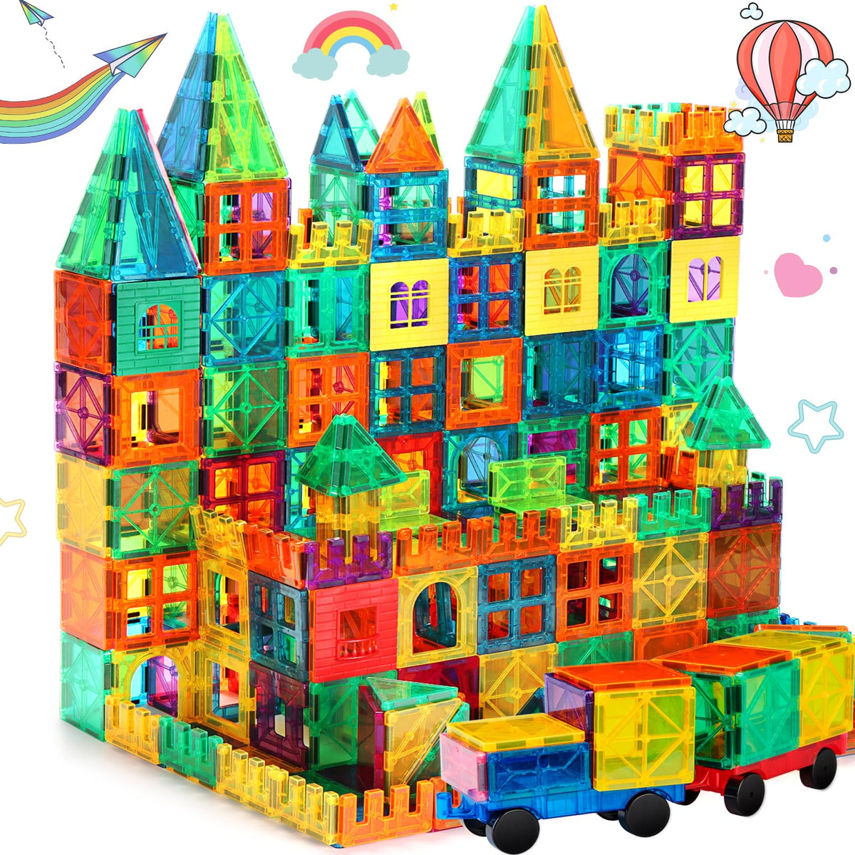 Magnetic Tiles, 100PCS Building Blocks, Magnets Building Set, STEM Toys Christmas Toy Gift for Kids Boys and Girls 🍁 All In One Marketplace Canada