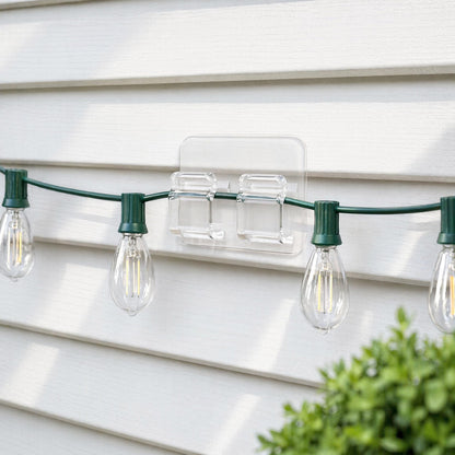 AFFAVON 40Pack Hooks for Outdoor String Lights,Heavy Duty Outdoor Light Clips, Self-Adhesive Weatherproof Wire Holders - Damage-Free Clear Hanging Clips for Christmas, Patio & Home Office 🍁 All In One Marketplace Canada