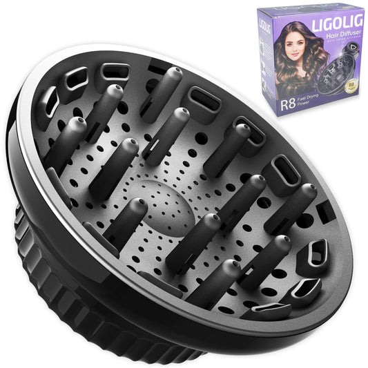 Hair Dryer Diffuser,Universal Diffuser Hair Dryer for 1.4in to 2.4in Blow Dryer,Hair Diffuser for Curly Hair and Natural Wavy Hair (Black) - Available at All In One Marketplace Canada