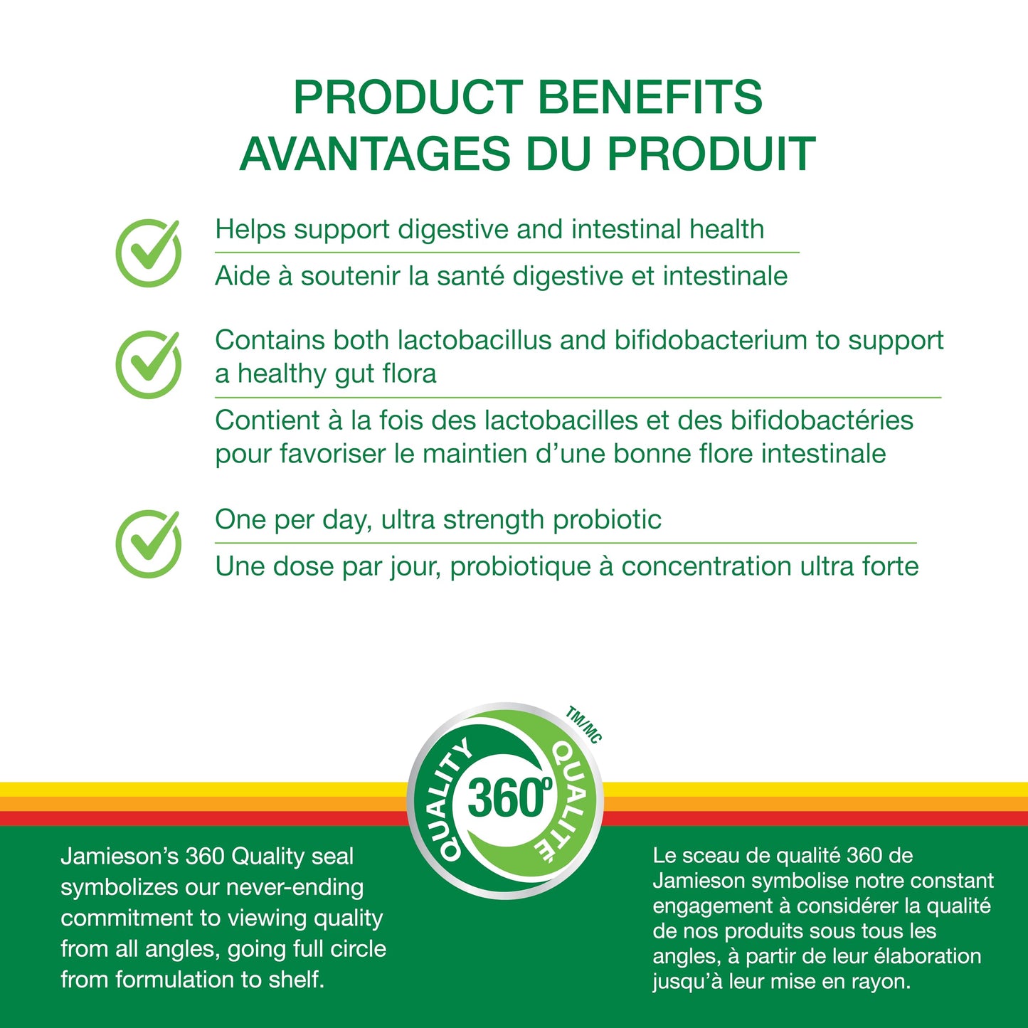 Jamieson Probiotic 60 Billion Active Cells, Ultra Strength, Supports Digestive Health and Intestinal Health. 9 Unique Strains, Including Lactobacillus and Bifidobacterium, Non-GMO, Gluten-Free, 24 Vegetarian capsules - Available at All In One Marketplace Canada