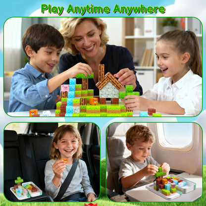 Magnetic Blocks Magnetic Building Blocks Cubes - 35PCS Tin Box Magnet Toys Travel Set STEM Educational for Kids Ages 4-8, 6-8, 8-12 Year Old Boys and Girls Birthday Christmas 🍁 All In One Marketplace Canada
