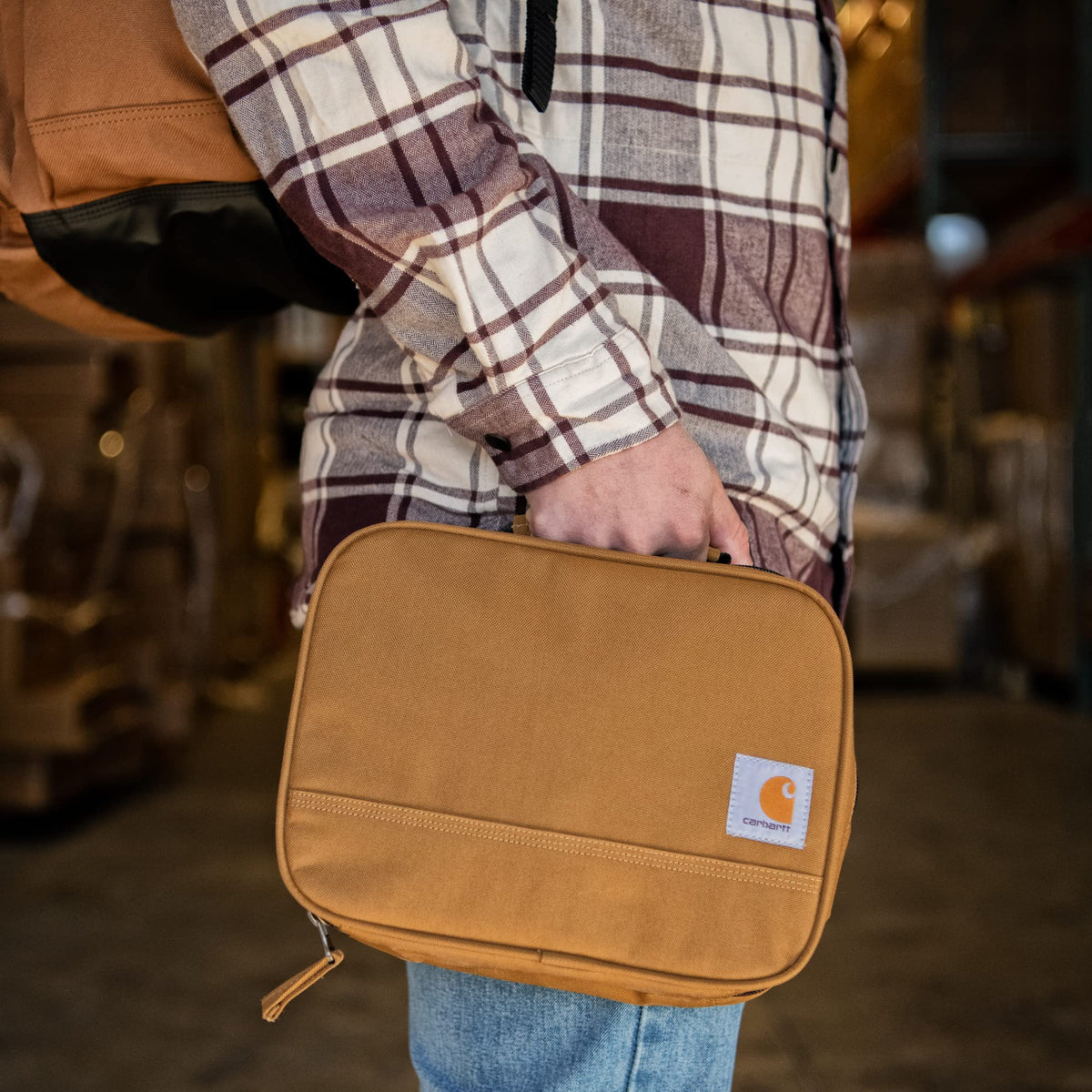 Carhartt Insulated Lunch Cooler for Men and Women, Fully Insulated Lunch Pale for Everyday Use, 4 Can (Brown)