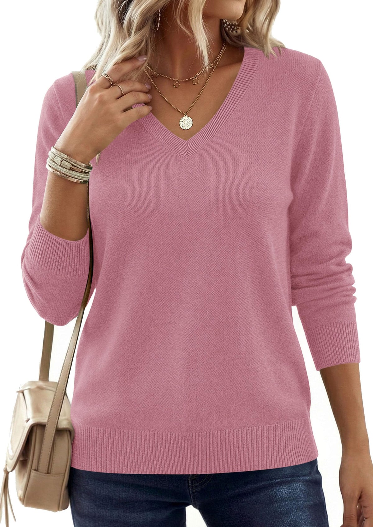 PRETTYGARDEN Fall Sweaters for Women Cozy Knit Long Sleeve V Neck Shirts 🍁 All In One Marketplace Canada