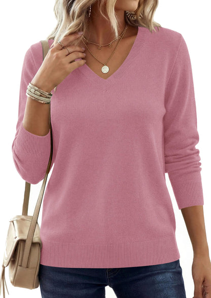 PRETTYGARDEN Fall Sweaters for Women Cozy Knit Long Sleeve V Neck Shirts 🍁 All In One Marketplace Canada