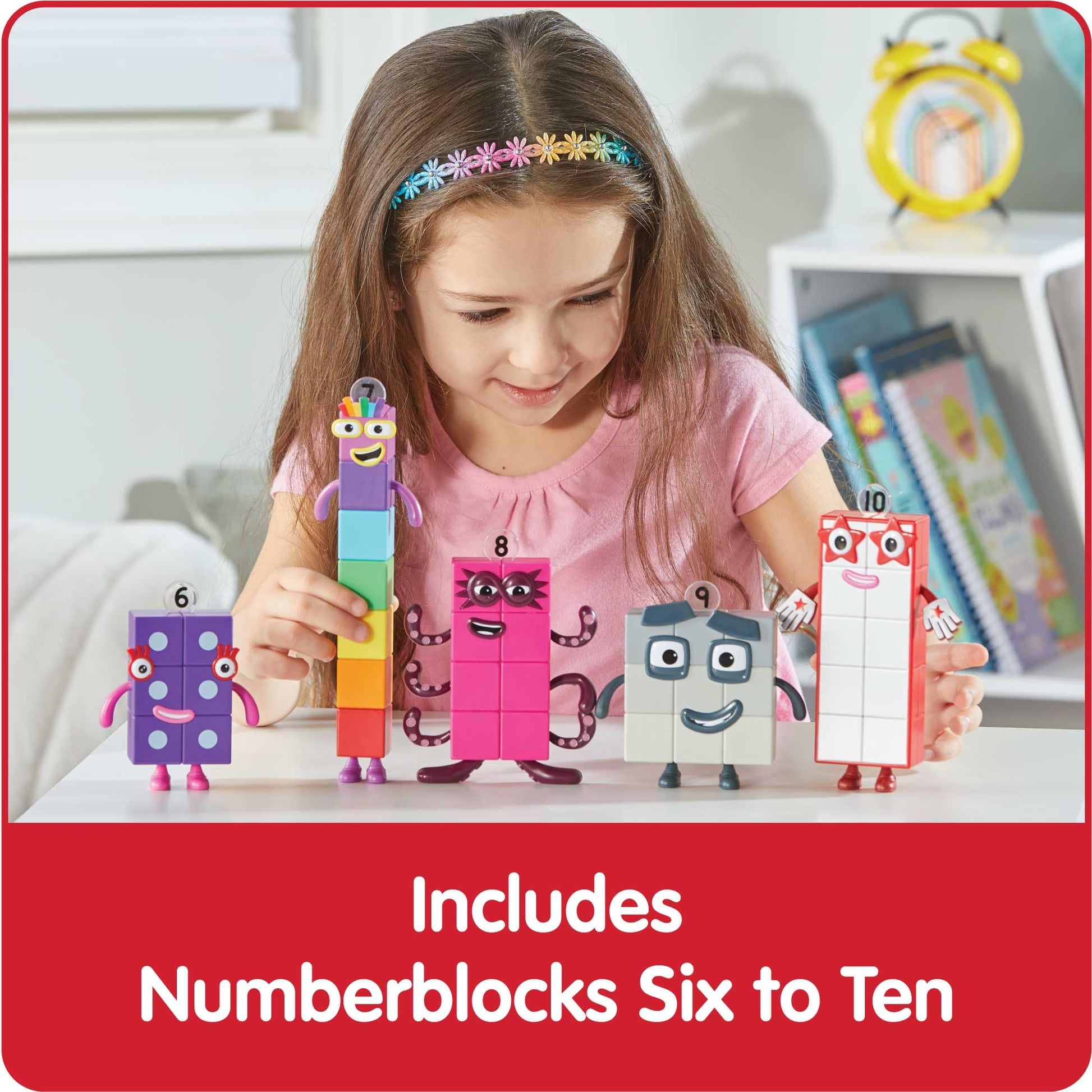 hand2mind Numberblocks Friends Six to Ten, Toy Figures Collectibles, Small Cartoon Figurines for Kids, Mini Action Figures, Character Figures, Play Figure Playsets, Imaginative Play Toys hand2mind