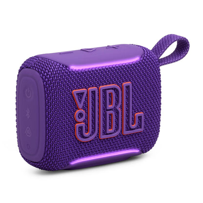 JBL Go 5 - Ultra-Portable Waterproof & Drop-Proof Speaker with JBL Legendary Sound & Ambient Edge Lighting, AirTouch Instant Stereo Pairing or Link Multiple Compatible Speakers via Auracast™ (Purple)