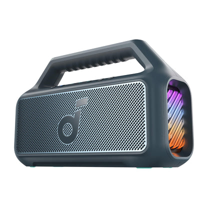soundcore Boom 2 Outdoor Speaker, 80W, Subwoofer, BassUp 2.0, 24H Playtime, IPX7 Waterproof, Floatable, RGB Lights, USB-C, Custom EQ, Bluetooth 6.0, Portable, Camping, Beach, and Backyard-Blue