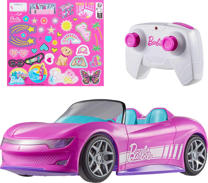 Hot Wheels Barbie RC Toy Car, Remote-Control Pink Convertible, Can Hold 2 Barbie Fashion Dolls & Trunk Opens for Storage, Sticker Sheet for Customizing 🍁 All In One Marketplace Canada