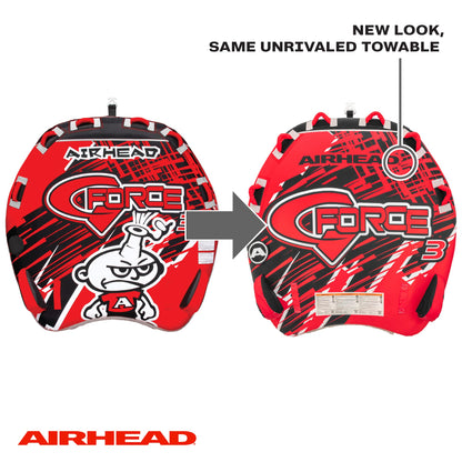 AirHead G-Force 3 Towable 1-3 Rider Tube for Boating and Water Sports, Heavy Duty Full Nylon Cover with Zipper, EVA Foam Pads, and Patented Speed Safety Valve for Easy Inflating & Deflating 🍁 All In One Marketplace Canada
