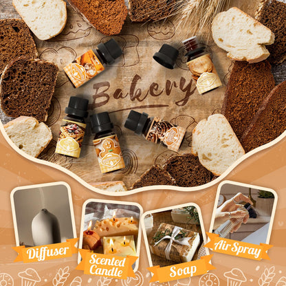 Bakery fragrance oils for Diffuser, Dessert Essential Oils for Aromatherapy, Candle Making, Waffle, Pumpkin Pie, Snickerdoodle, Gingerbread and More, Gift Set for Freshie Scents 🍁 All In One Marketplace Canada