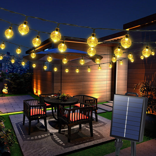 Joomer Solar String Lights Outdoor - 65FT 100LED Solar Globe String Lights,8 Lighting Modes, Waterproof Solar Powered Patio Light for Garden Yard Porch Party Outdoor Decor (Warm White)