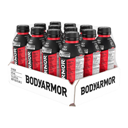 BODYARMOR SuperDrink Fruit Punch, 473 mL Bottles (12 Pack) – Sports Hydration Drink with Coconut Water, Potassium-Packed Electrolytes and Antioxidant Vitamins Body Armor