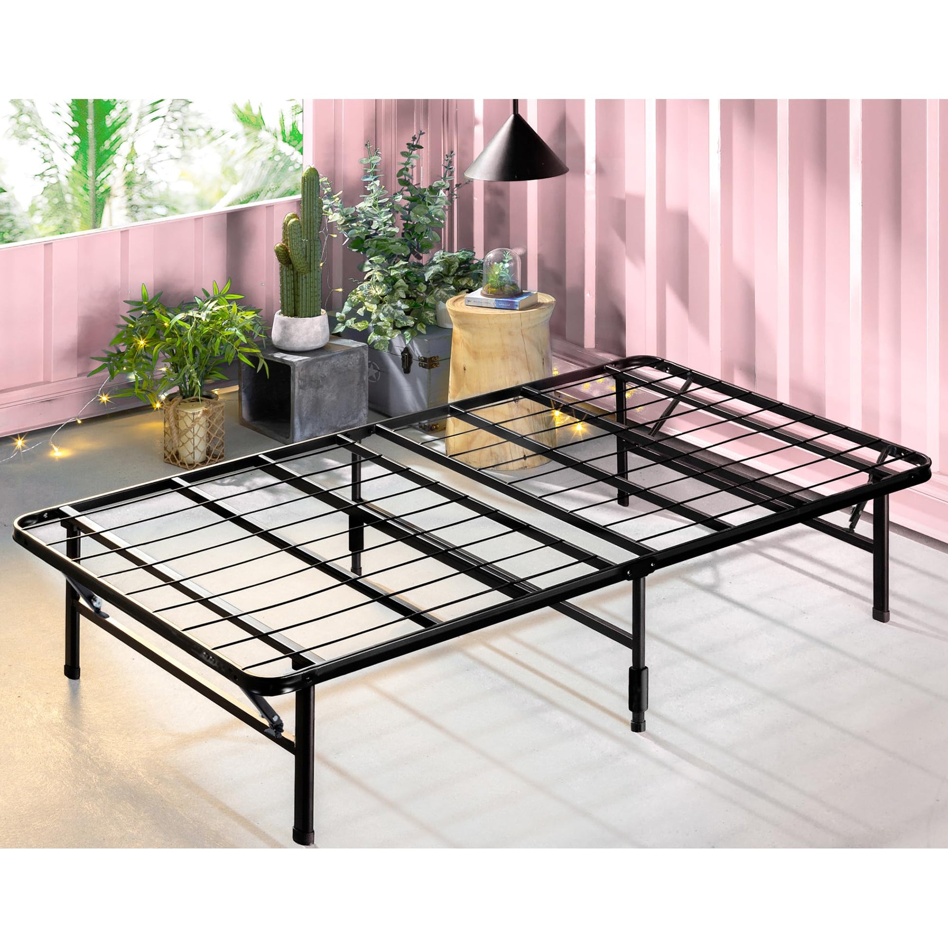 ZINUS SmartBase Tool-Free Assembly Mattress Foundation / 14 Inch Metal Platform Bed Frame/No Box Spring Needed/Sturdy Steel Frame/Underbed Storage, Black, Twin, Regular Zinus