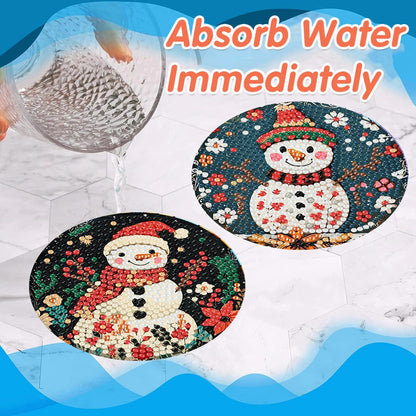 8 PCS Diamond Art Coasters Christmas Snowman 🍁 All In One Marketplace Canada