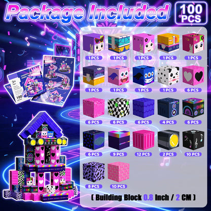 SSAWER Magnetic Blocks, 100PCS Toys Building Blocks Cubes Gifts for Girls 🍁 All In One Marketplace Canada
