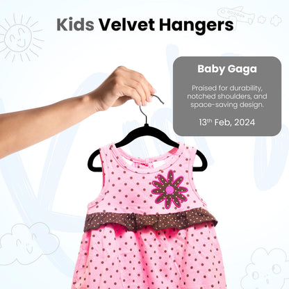 Utopia Home Baby Velvet Hangers 50 Pack, Non-Slip Baby Hangers for Kids, Infants & Toddler, Space Saving with 360-Degree Swivel Hook, Durable Small Clothes Hanger, (Black) - Available at All In One Marketplace Canada