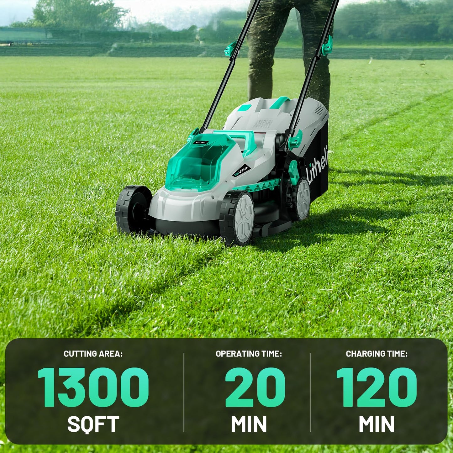 Litheli Cordless Lawn Mower 13 Inch, 5 Heights, 20V Battery Lawnmower for Garden, Yard and Farm, with Brushless Motor, 4.0Ah Battery & Charger Included 🍁 All In One Marketplace Canada