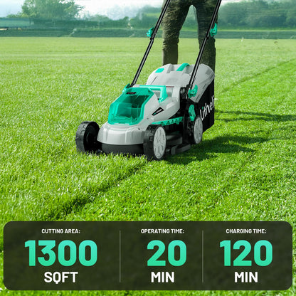 Litheli Cordless Lawn Mower 13 Inch, 5 Heights, 20V Battery Lawnmower for Garden, Yard and Farm, with Brushless Motor, 4.0Ah Battery & Charger Included 🍁 All In One Marketplace Canada
