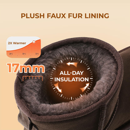 DREAM PAIRS Women's Ankle Winter Snow Boots Genuine Suede,Brown,9 🍁 All In One Marketplace Canada