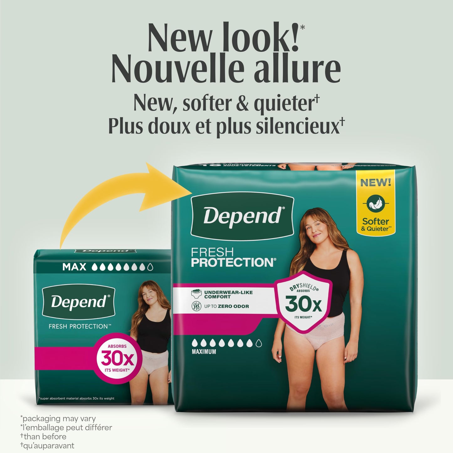 Depend Fresh Protection Adult Incontinence Underwear for Women (Formerly Depend Fit-Flex), Disposable, Maximum, Extra-Extra-Large, Blush, 44 Count (2 Packs of 22)