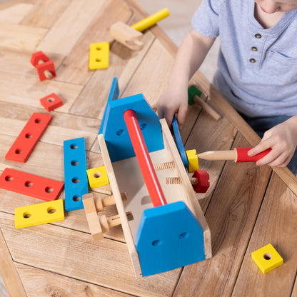 Melissa & Doug Take-Along Tool Kit Wooden Construction Toy (24 pcs) Toy Tools, Wooden Tool Set for Toddlers and Kids Ages 3+ Melissa & Doug