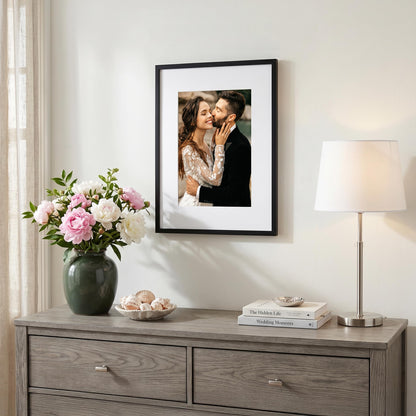 Americanflat 12x18 Poster Frame with Polished Plexiglass - Streamline Collection - Thin Border Picture Frame for Wall Display - Hanging Hardware Included - Black