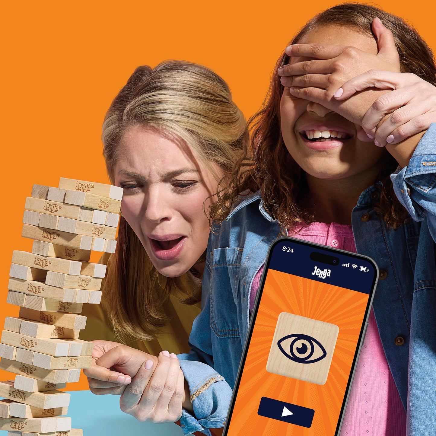 Jenga Official Hasbro Games | Digital Die for 6 More Ways to Play | Original Wood Block Game | Stacking Tower | Ages 6+ | 1+ Players | Party Games