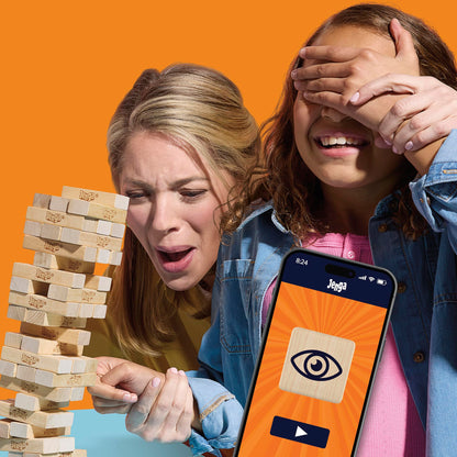 Jenga Official Hasbro Games | Digital Die for 6 More Ways to Play | Original Wood Block Game | Stacking Tower | Ages 6+ | 1+ Players | Party Games
