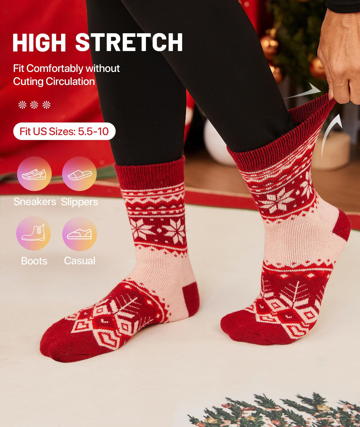 SIMIYA Merino Wool Socks for Women 5 Pairs Extra Thick Winter Thermal Warm 🍁 All In One Marketplace Canada