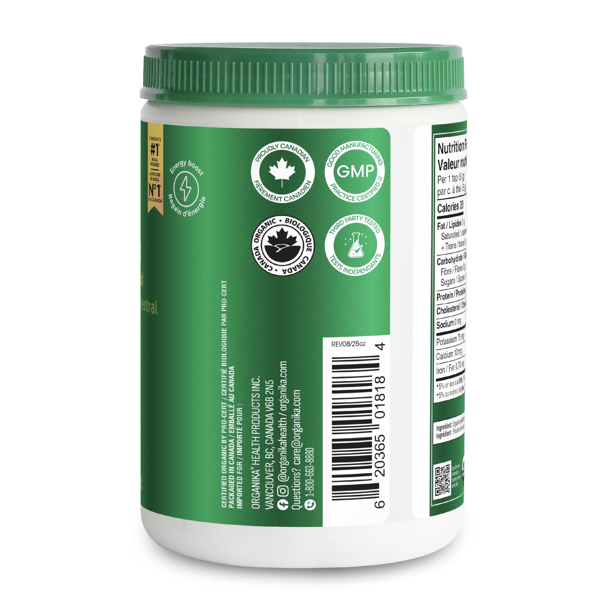 Organika Maca Certified Organic Powder- Gelatinized for High Bioavialability, Hormone Balance, Adaptogen to Help with Stress and Energy- 400g Organika