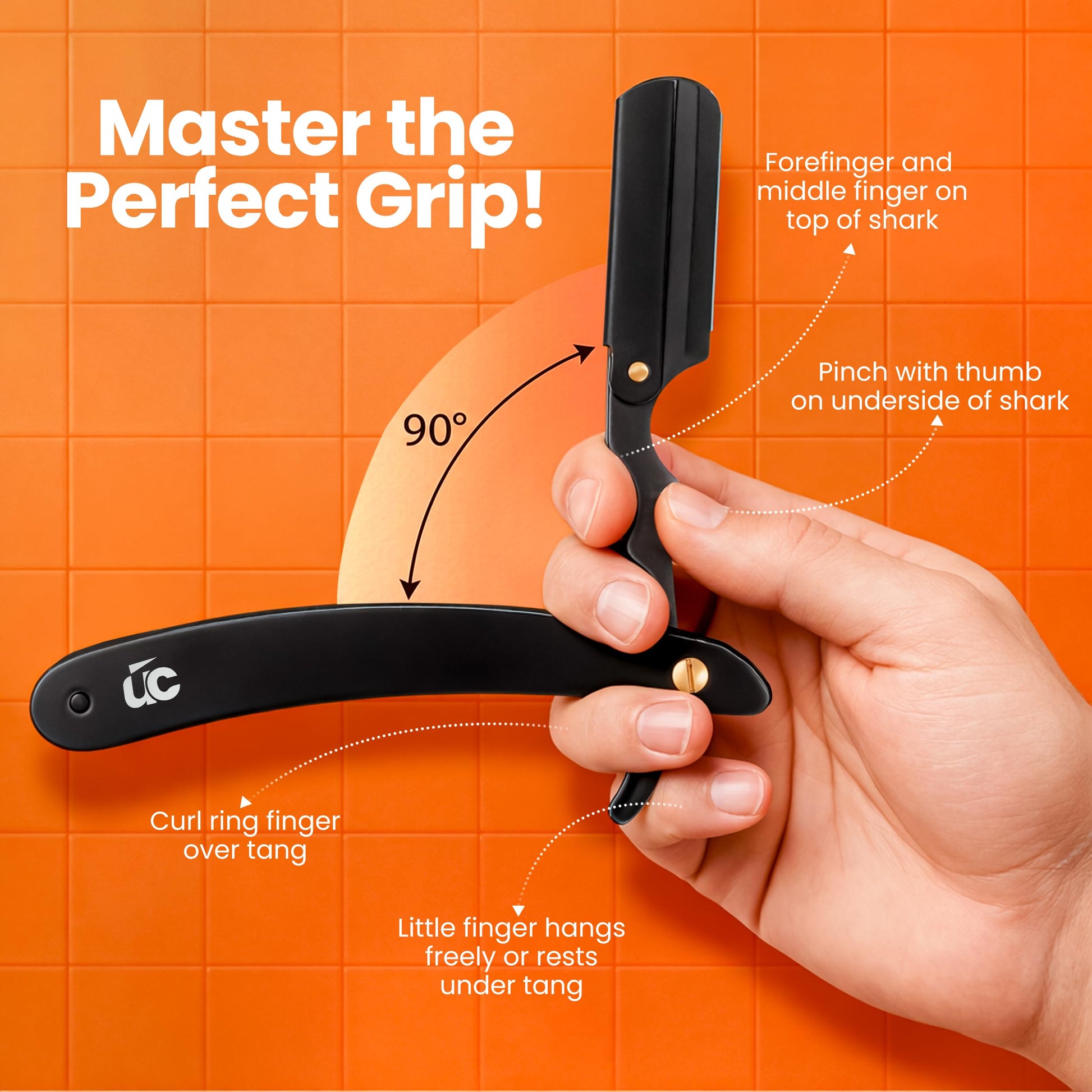 Utopia Care Professional Barber Straight Edge Razor, 100-Pack Razor Blades, Stainless Steel Safety Razor, Barber Shaving Accessories - Black - Available at All In One Marketplace Canada