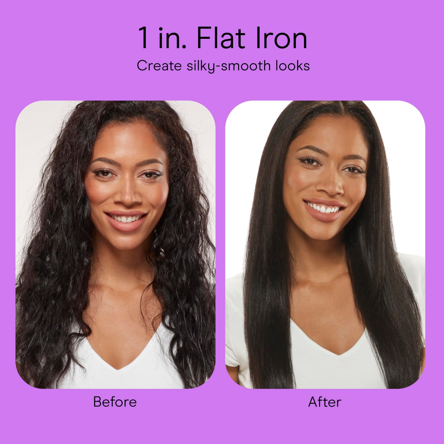 Conair Double Ceramic Hair Straightener Flat Iron with 1 Inch Floating Plates 5 Heat Settings up to 410°F Professional Styling Tool for Frizz-Free Straight Hair - Available at All In One Marketplace Canada