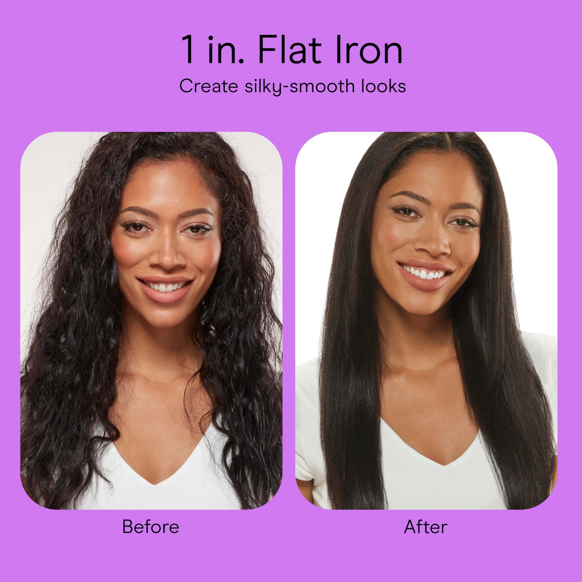 Conair Double Ceramic Hair Straightener Flat Iron with 1 Inch Floating Plates 5 Heat Settings up to 410°F Professional Styling Tool for Frizz-Free Straight Hair - Available at All In One Marketplace Canada