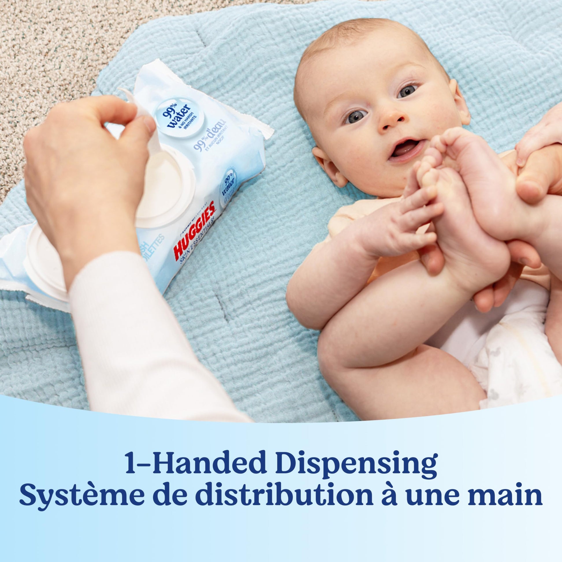 Huggies Skin Essentials Baby Wipes, Hypoallergenic, 99% Water, 10 Flip Top Packs (560 Wipes Total)