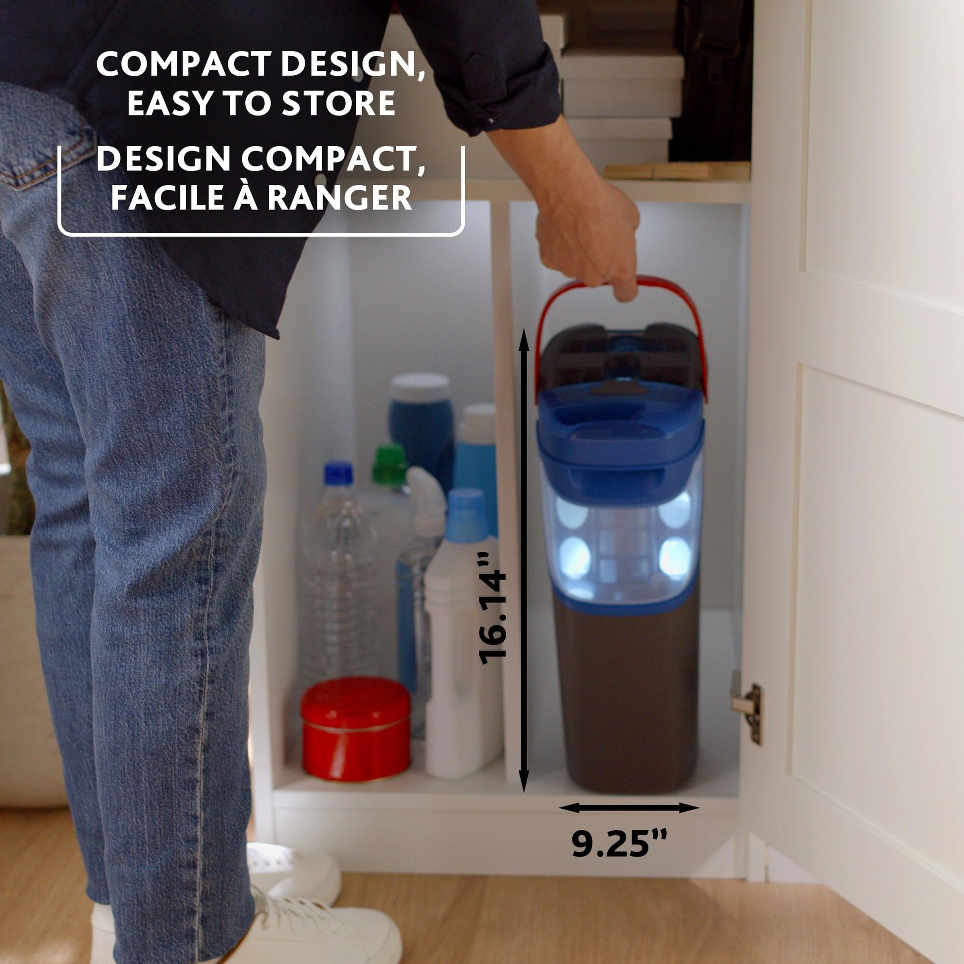 Vileda H2prO Flat Mop and Bucket Set | 100% Clean & Dirty Water Separation | Wall Mop, Baseboard Cleaning Tool | Machine Washable Reusable Microfiber Mop Head | Safe on All Floor Types