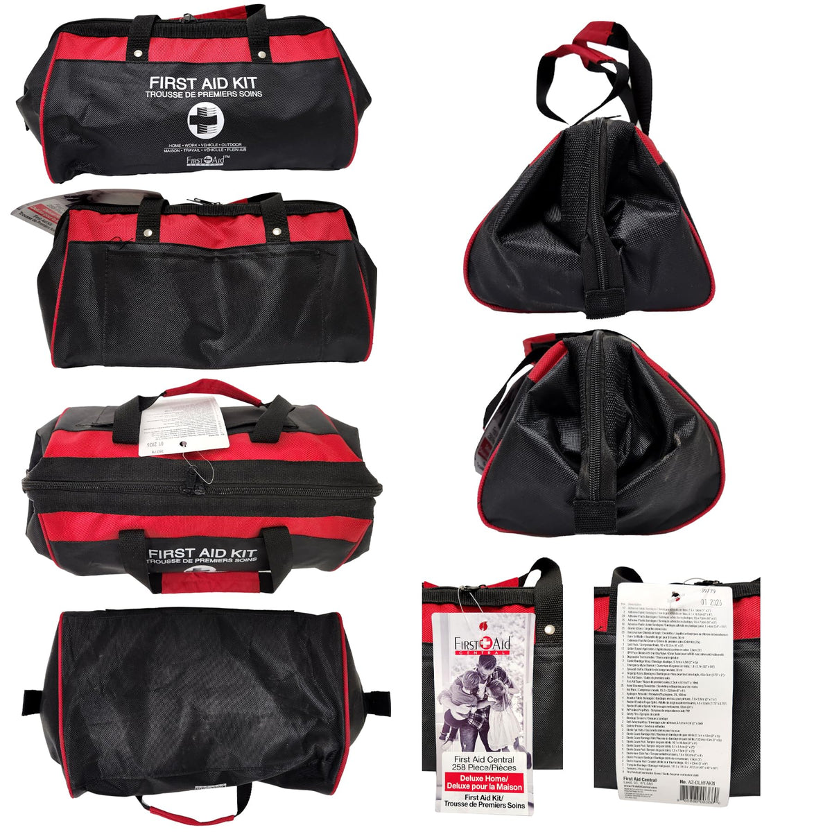 First Aid Central AZ-DLHFAKN Deluxe Emergency First Aid Kit For Home, Work, and Travel, 258 Pieces