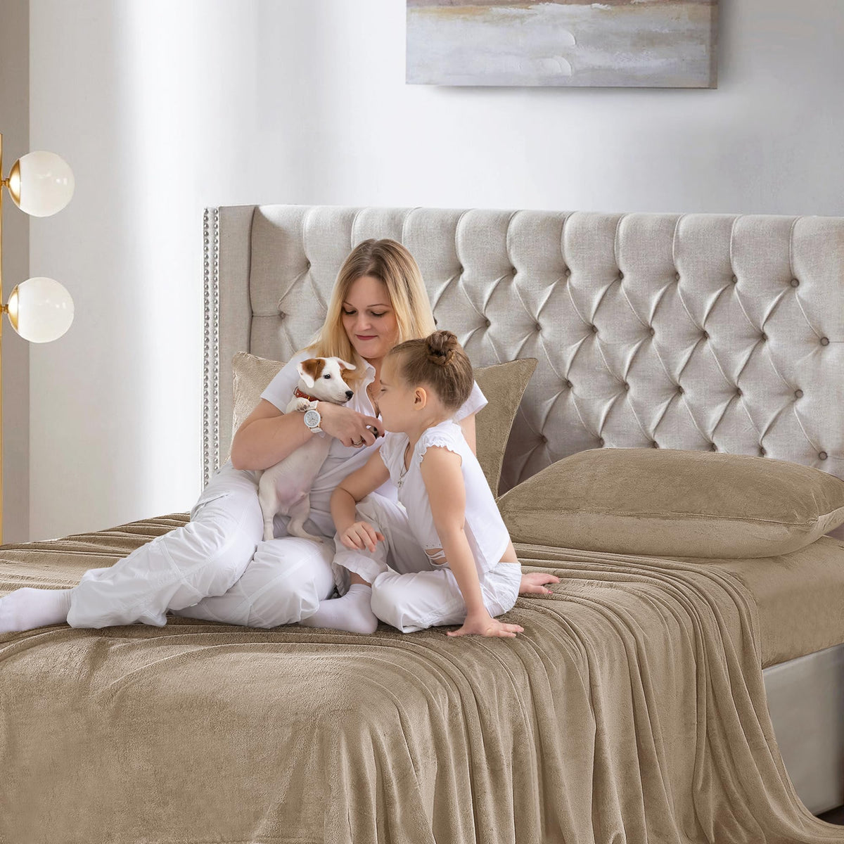 Softan Fleece Sheets, Soft as Flannel, Queen, Sand 🍁 All In One Marketplace Canada