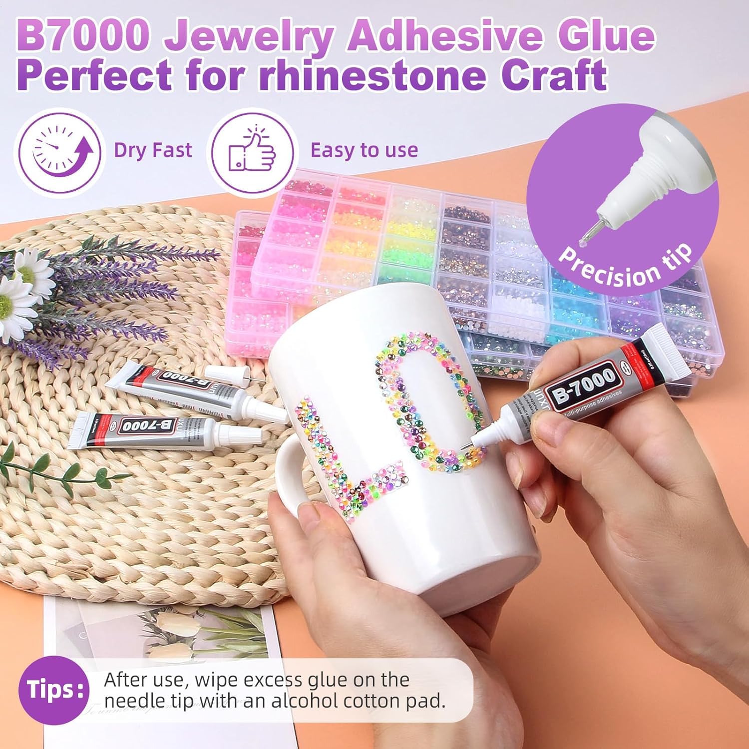 42 Colors 32000Pcs Jelly Rhinestones Bedazzling Kit, 3mm Multicolor Flatback Gems for Crafting, Bedazzle Kit with Tweezers Pen 3Pcs B7000 Glue for Clothes Book Shoes Nails Art Makeup - Available at All In One Marketplace Canada